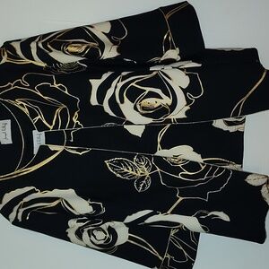 Joseph Ribkoff Midnight Blue/Vanilla Floral Print 3/4 Sleeve Twin Set Jacket